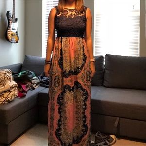 Charlotte Russe patterned maxi dress